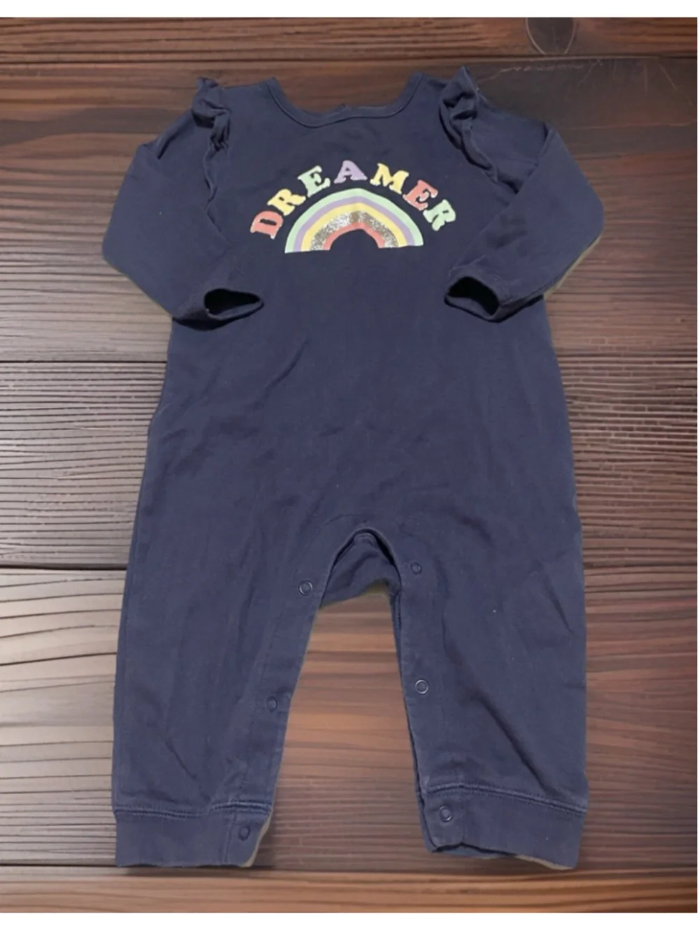 6-12 Months Old Navy Twin Girls “dreamer” Long Pants Rompers